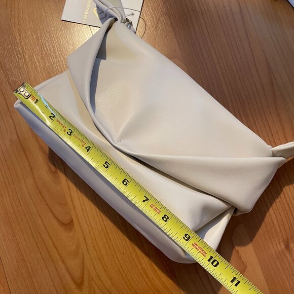 STREET LEVEL handbag! So Soft Vegan Leather Cream Knot Bag. RARE Shoulder Purse! - Picture 10 of 16